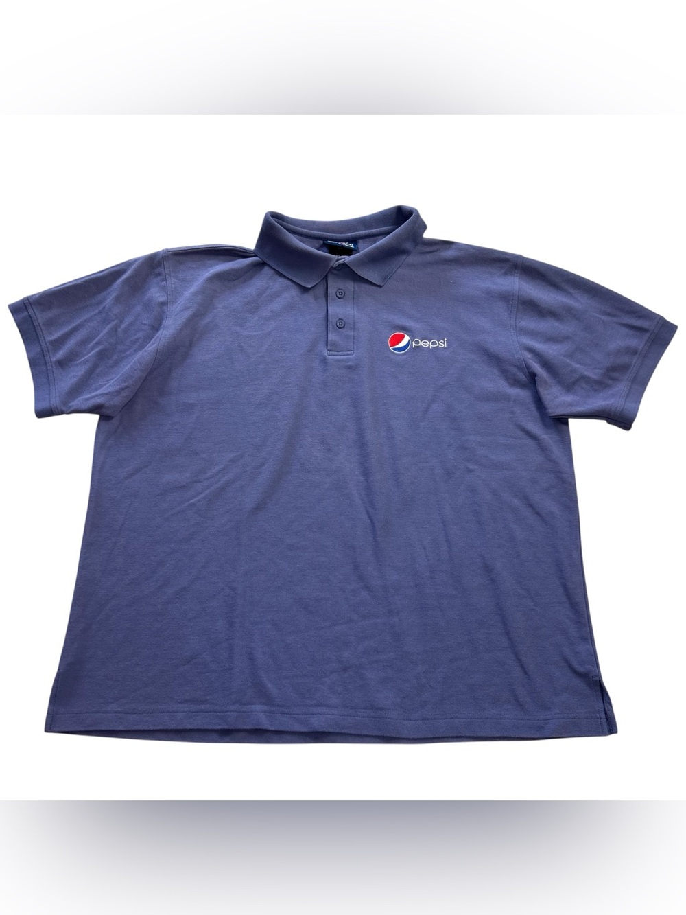 Aramark Men’s Pepsi Polo Shirt Employee Issue Uniform Blue Red Logo Size 2XL